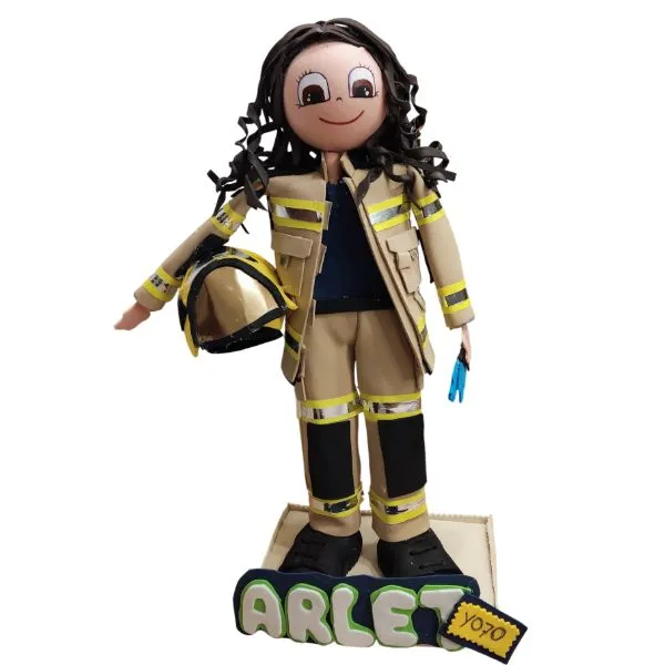 Fofucha bombera personalizada con uniforme y casco